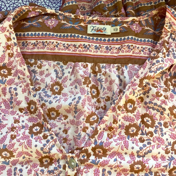 Faherty Women’s Orinda Floral Peasant Sleeve Bohemian Maxi Sundress | Size S - Picture 3 of 10